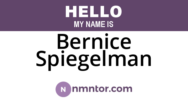Bernice Spiegelman