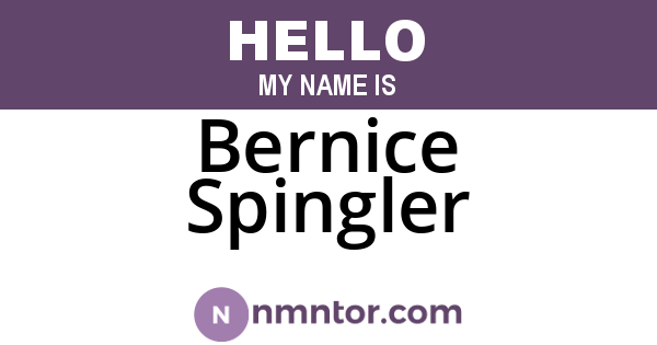 Bernice Spingler