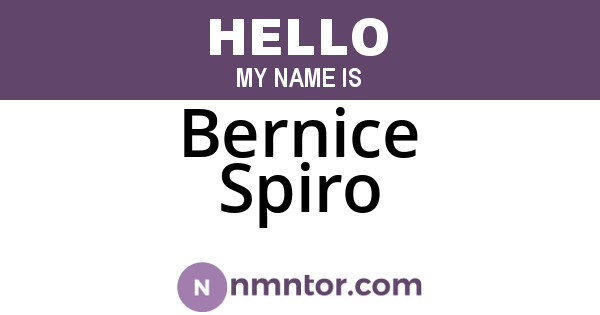 Bernice Spiro