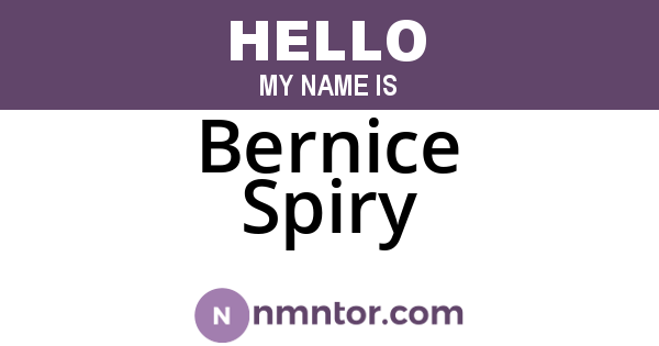 Bernice Spiry