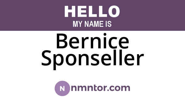 Bernice Sponseller