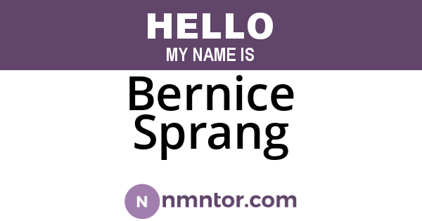 Bernice Sprang