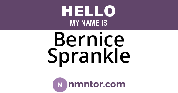 Bernice Sprankle