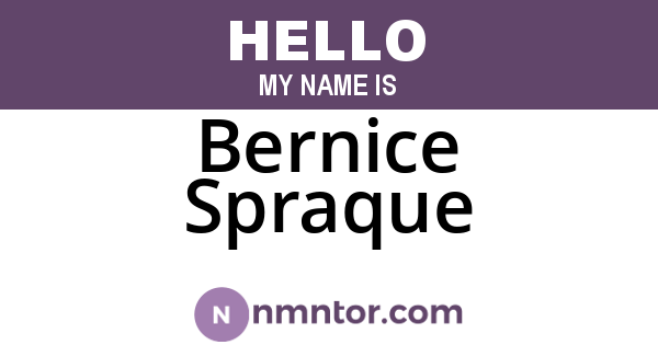 Bernice Spraque