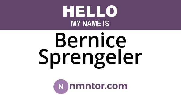 Bernice Sprengeler