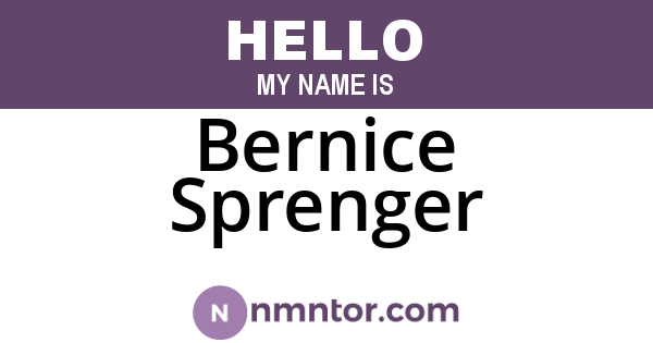 Bernice Sprenger
