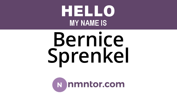 Bernice Sprenkel