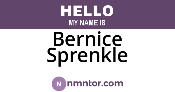 Bernice Sprenkle