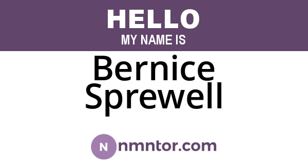 Bernice Sprewell