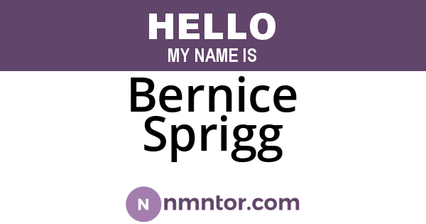 Bernice Sprigg