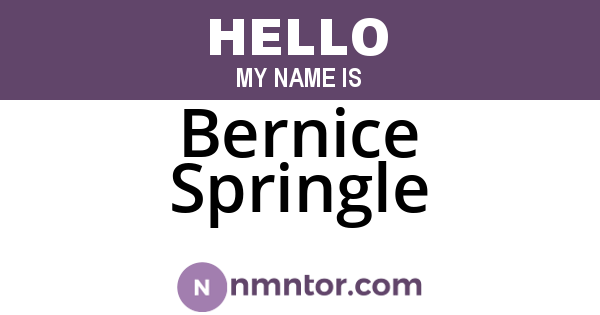 Bernice Springle