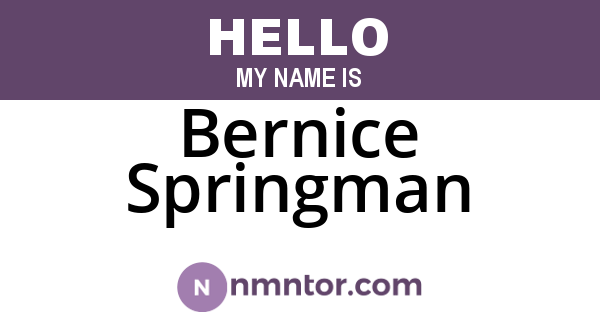 Bernice Springman