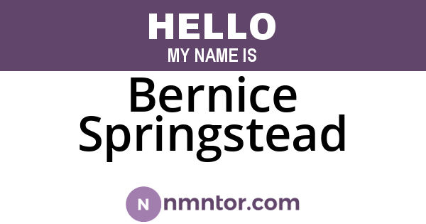 Bernice Springstead