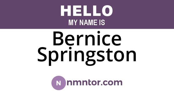 Bernice Springston