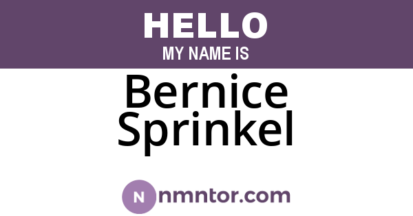 Bernice Sprinkel