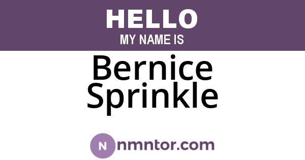 Bernice Sprinkle