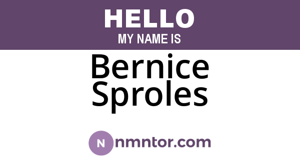 Bernice Sproles