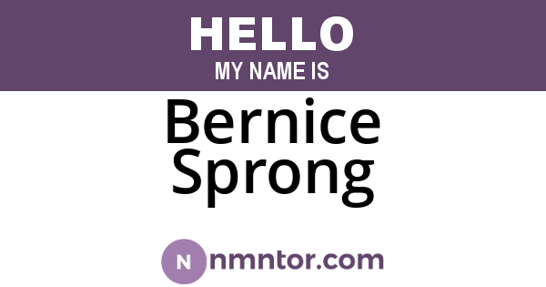 Bernice Sprong