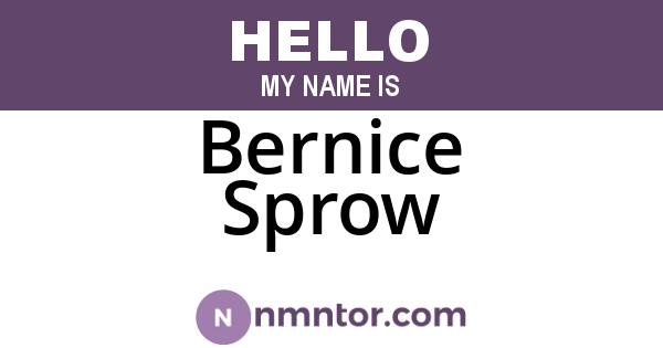 Bernice Sprow