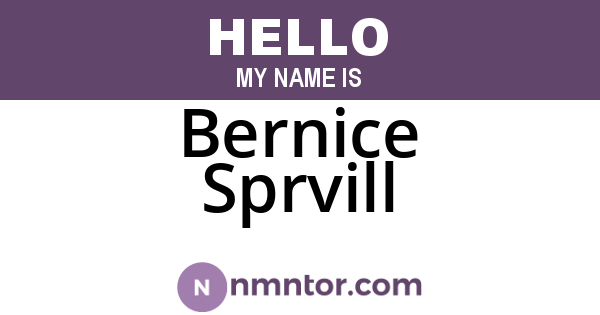 Bernice Sprvill