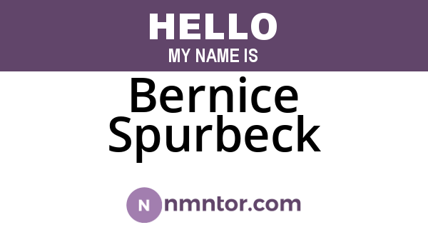 Bernice Spurbeck