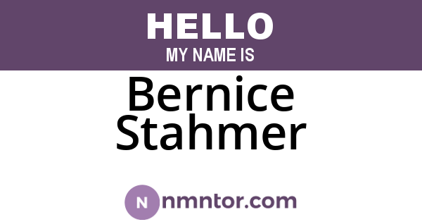 Bernice Stahmer