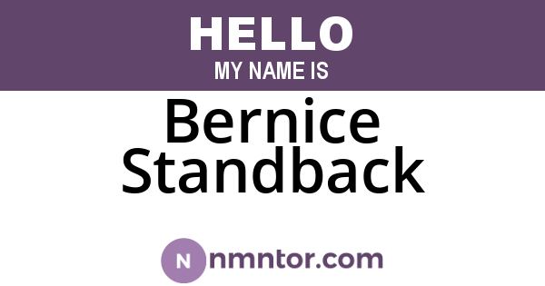 Bernice Standback