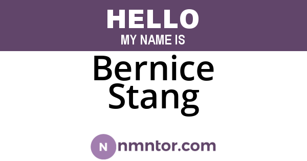 Bernice Stang