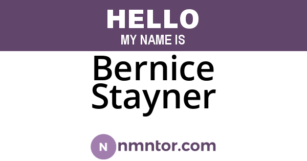 Bernice Stayner