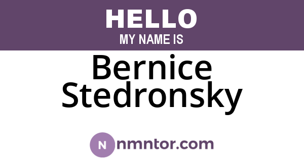 Bernice Stedronsky