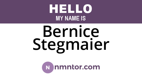 Bernice Stegmaier
