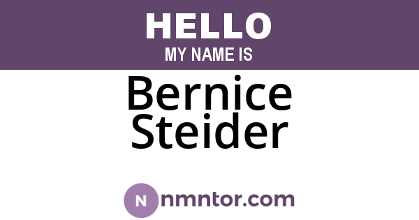 Bernice Steider
