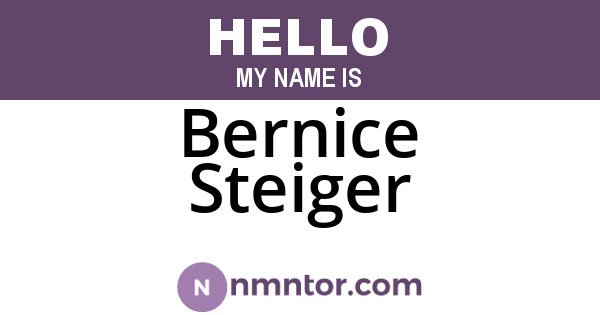 Bernice Steiger