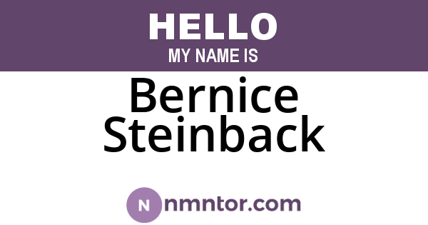 Bernice Steinback
