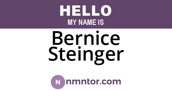 Bernice Steinger