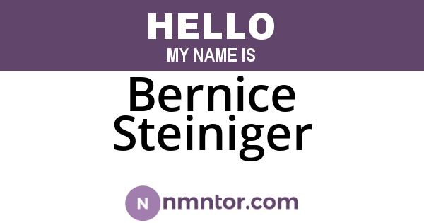 Bernice Steiniger