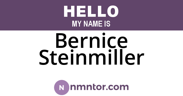 Bernice Steinmiller
