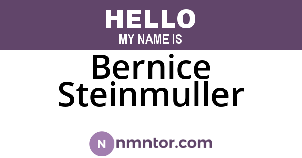 Bernice Steinmuller