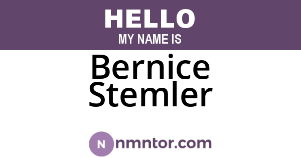 Bernice Stemler