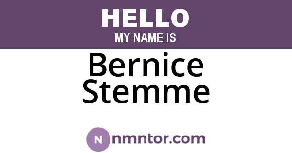 Bernice Stemme