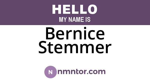 Bernice Stemmer