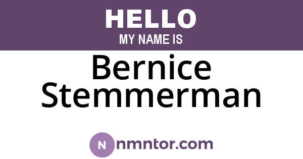 Bernice Stemmerman