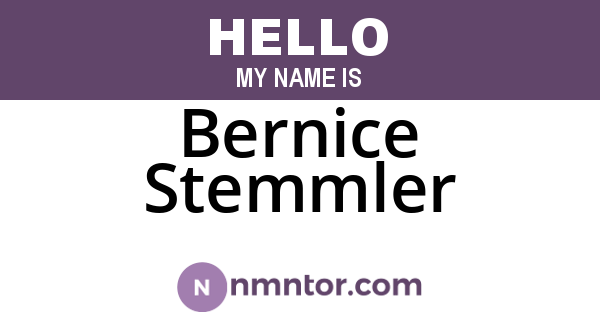 Bernice Stemmler