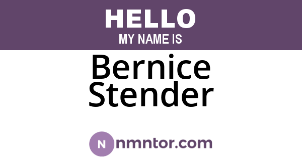 Bernice Stender