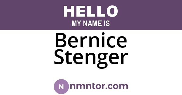 Bernice Stenger