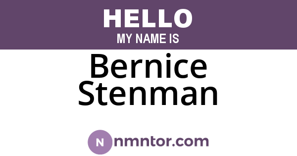 Bernice Stenman