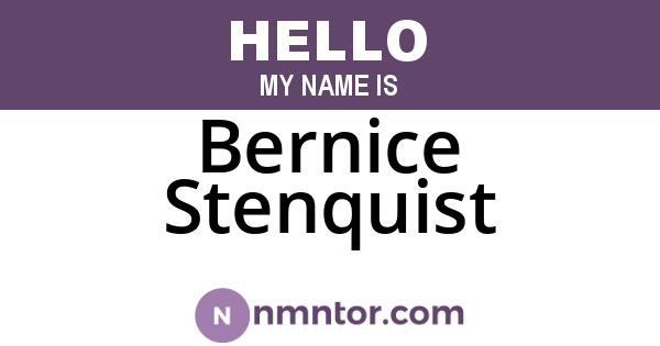 Bernice Stenquist