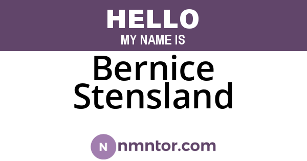 Bernice Stensland