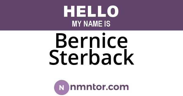 Bernice Sterback