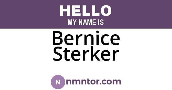 Bernice Sterker